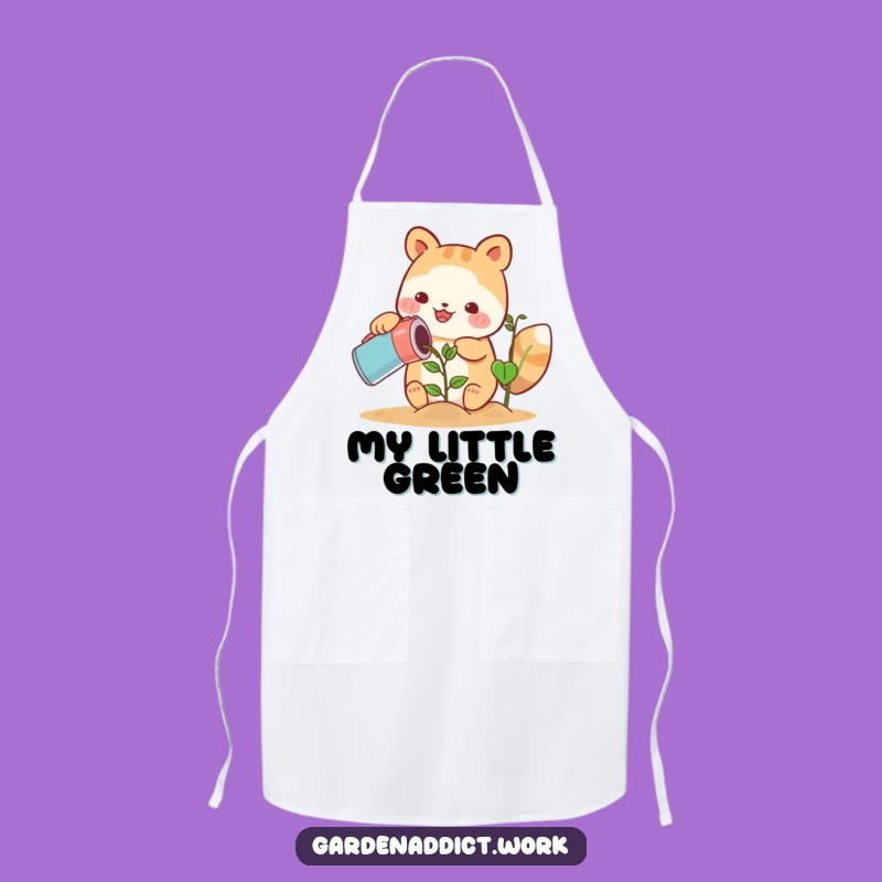 Funny Cute Animal Apron: Happy Gardener Watering Plant for Kitchen Gifts
