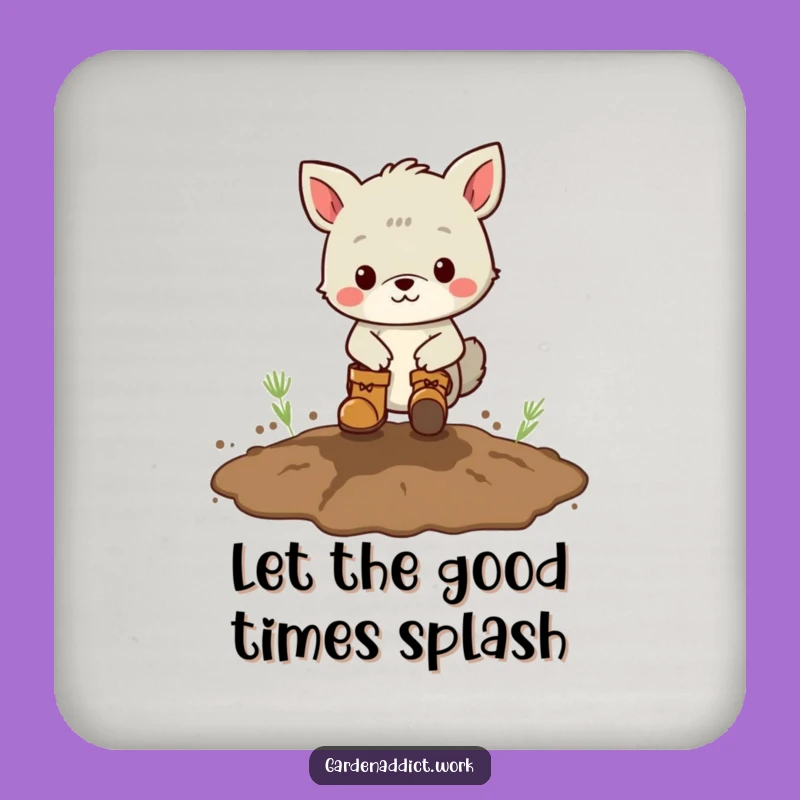 Funny Muddy Coaster: Animal in Boots Protecting Surfaces with Humor