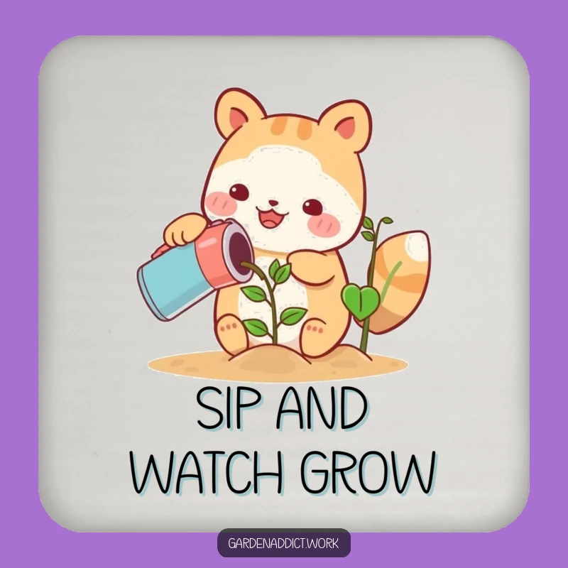 Funny Cute Animal Coaster: Happy Gardener Charm for Drink Gifts