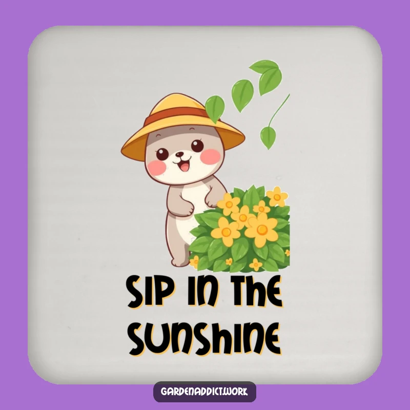 Funny Gardener Coaster: Happy Animal Protecting Surfaces with Sunshine