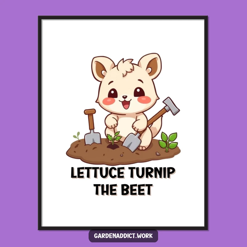 Free Printable Wall Art: Funny Animal Gardener - Hilarious Downloadable Home Decor