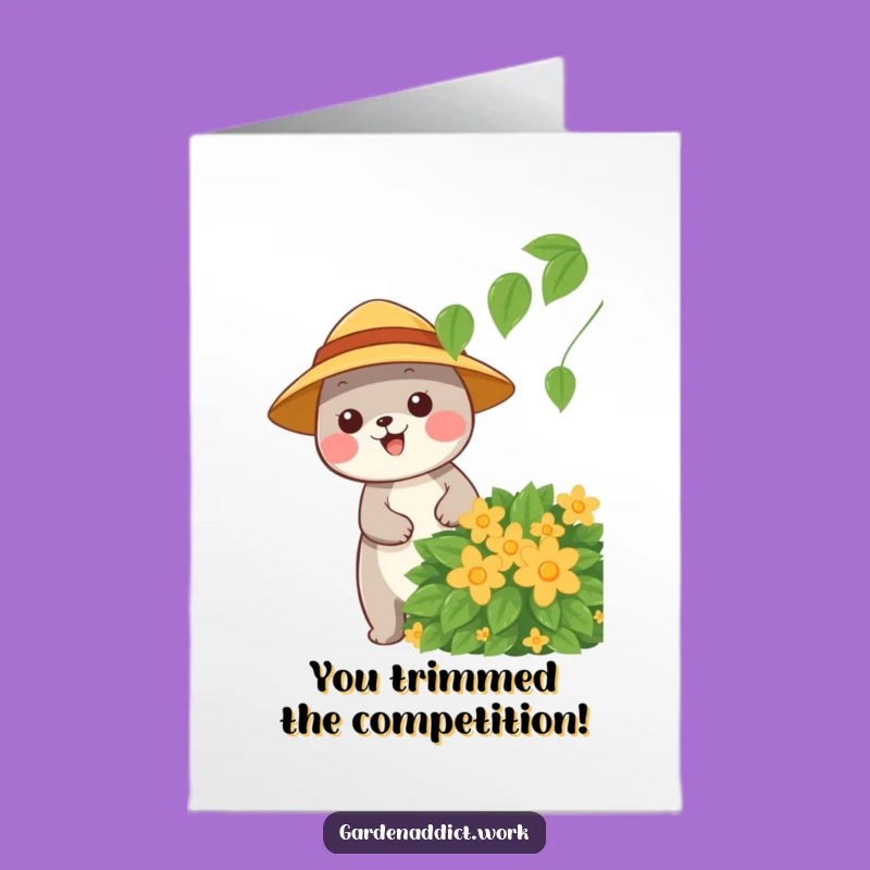 Free Printable Congrats Card: Sunny Gardener Animal - Downloadable Achievement Gift