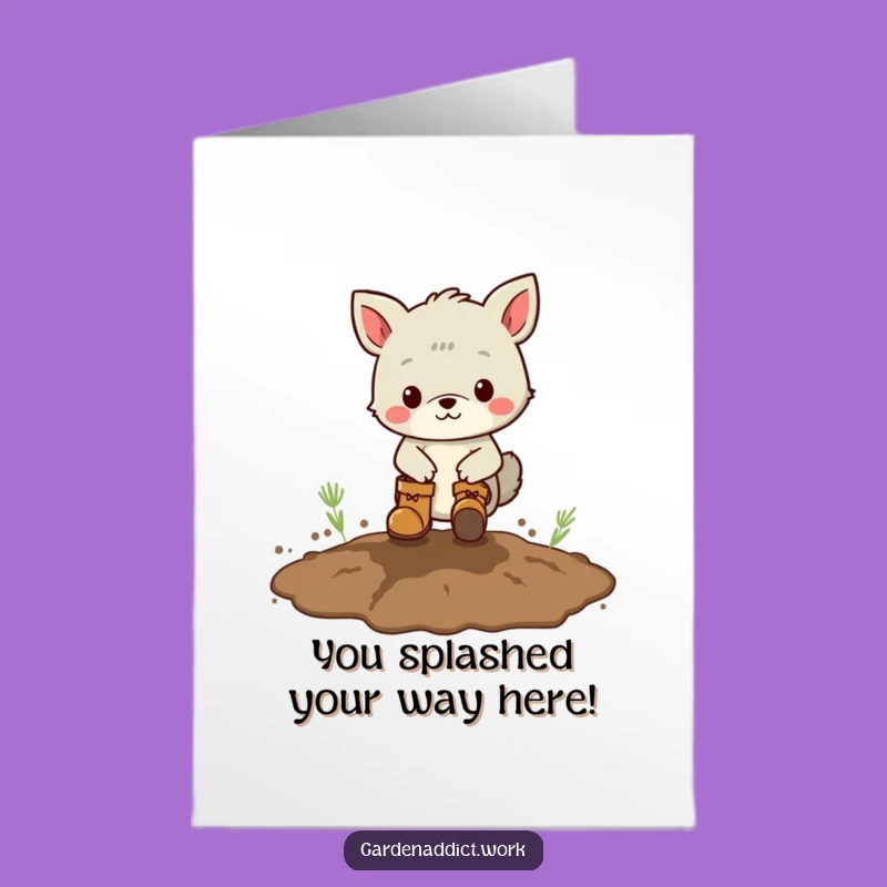 Free Printable Congrats Card: Muddy Boots Animal - Downloadable Success Splash Gift