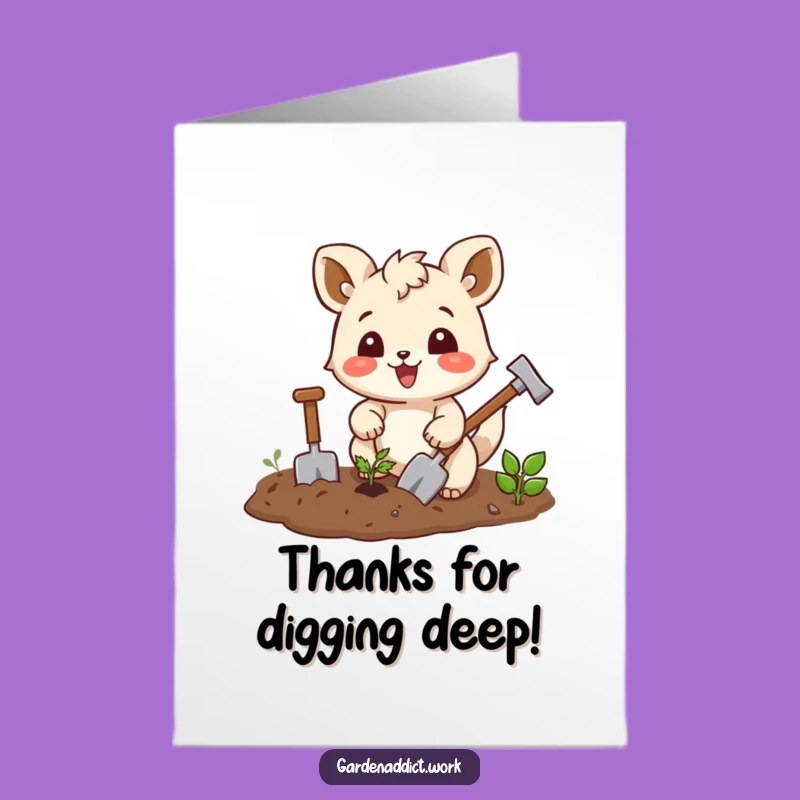 Free Printable Thank You Card: Funny Animal Tiller - Downloadable Appreciation Gift