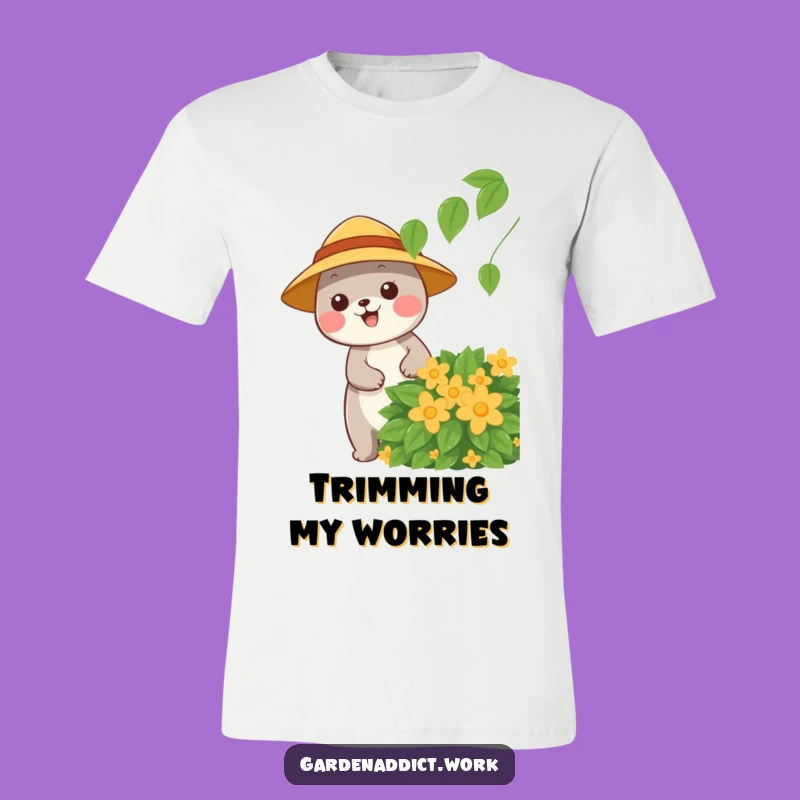 Funny Gardener T-Shirt: Happy Animal in Sun Hat, Hilarious Outdoor Tee