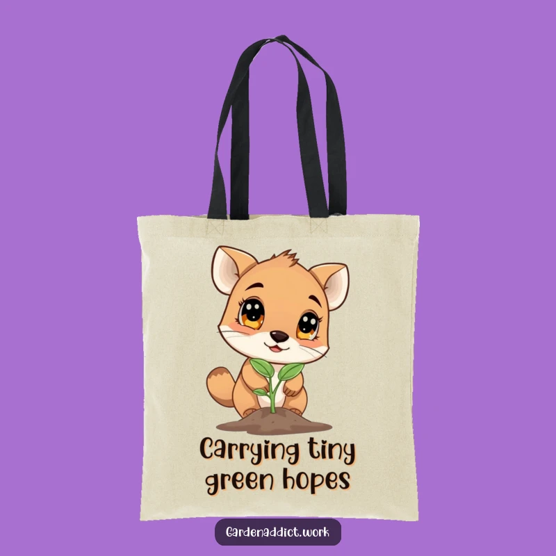 Funny Seedling Tote Bag: Curious Animal, Stylish & Humorous Carryall