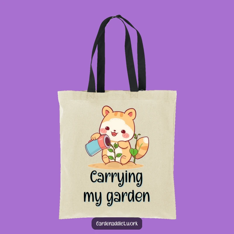 Funny Cute Animal Tote Bag: Happy Gardener Tote for Gifts